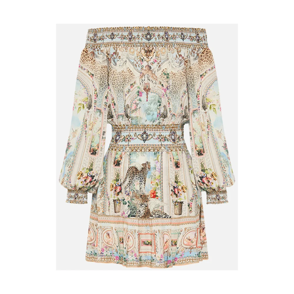 Camilla Off Shoulder Zijden Jurk Alexandria Multicolor Dames