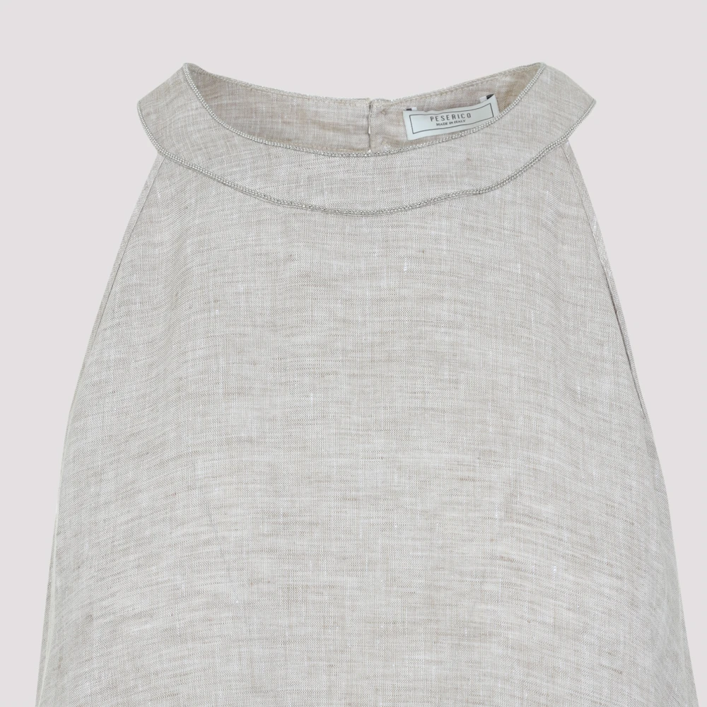 PESERICO Chique Nude Maxi Jurk Gray Dames
