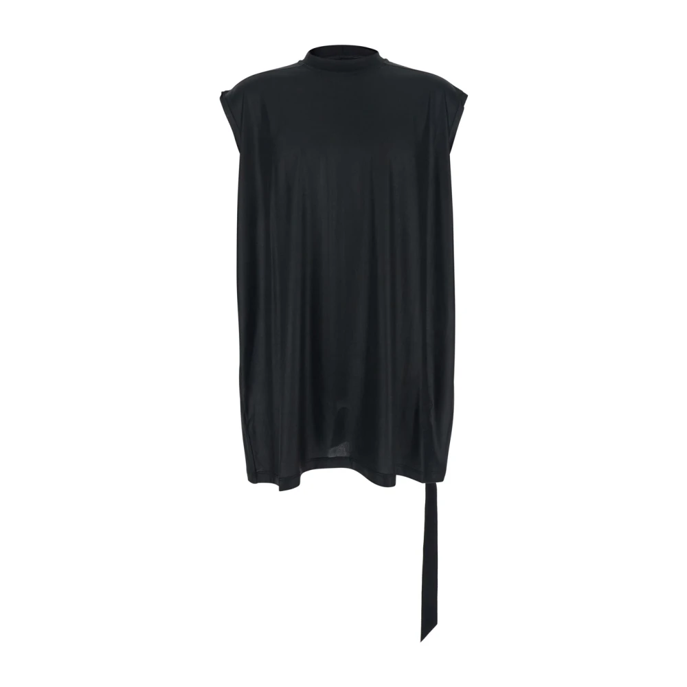 Rick Owens Men's Black Sleeveless Tops, M, Sleeveless Crew Neck T-Shirt
