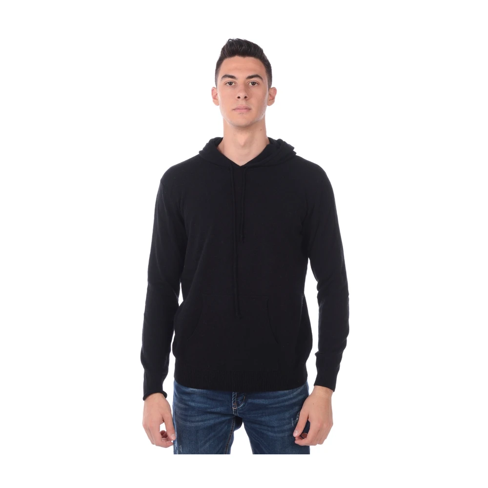 Daniele Alessandrini Men's Black Hoodies, Xl, Hooded Sweatshirt Pullover