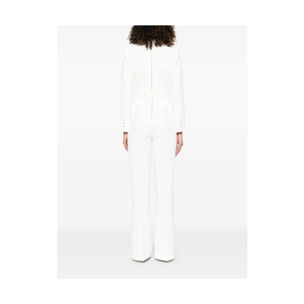 Elisabetta Franchi Witte Jumpsuit met Achterritssluiting White Dames
