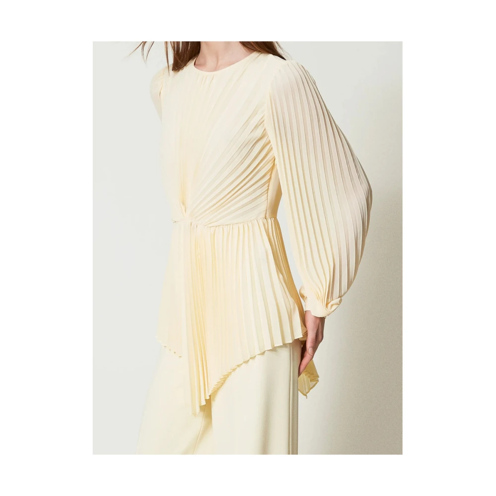 Twinset Gele Pofmouw Asymmetrische Hemd Yellow Dames