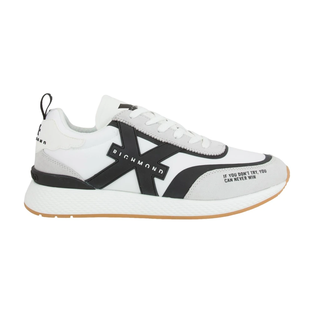 John Richmond Witte leren sneakers Heren Schoenen Veelkleurig Multicolor