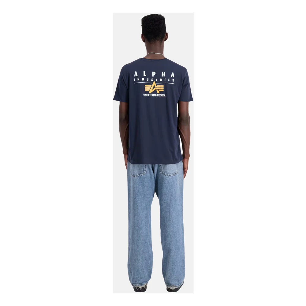 alpha industries Dynamisch Puff Print Heren T-shirt Blue Heren