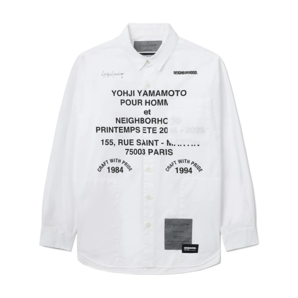Yohji Yamamoto Wit Overhemd Stijlvol Minimalistisch Ontwerp White Heren