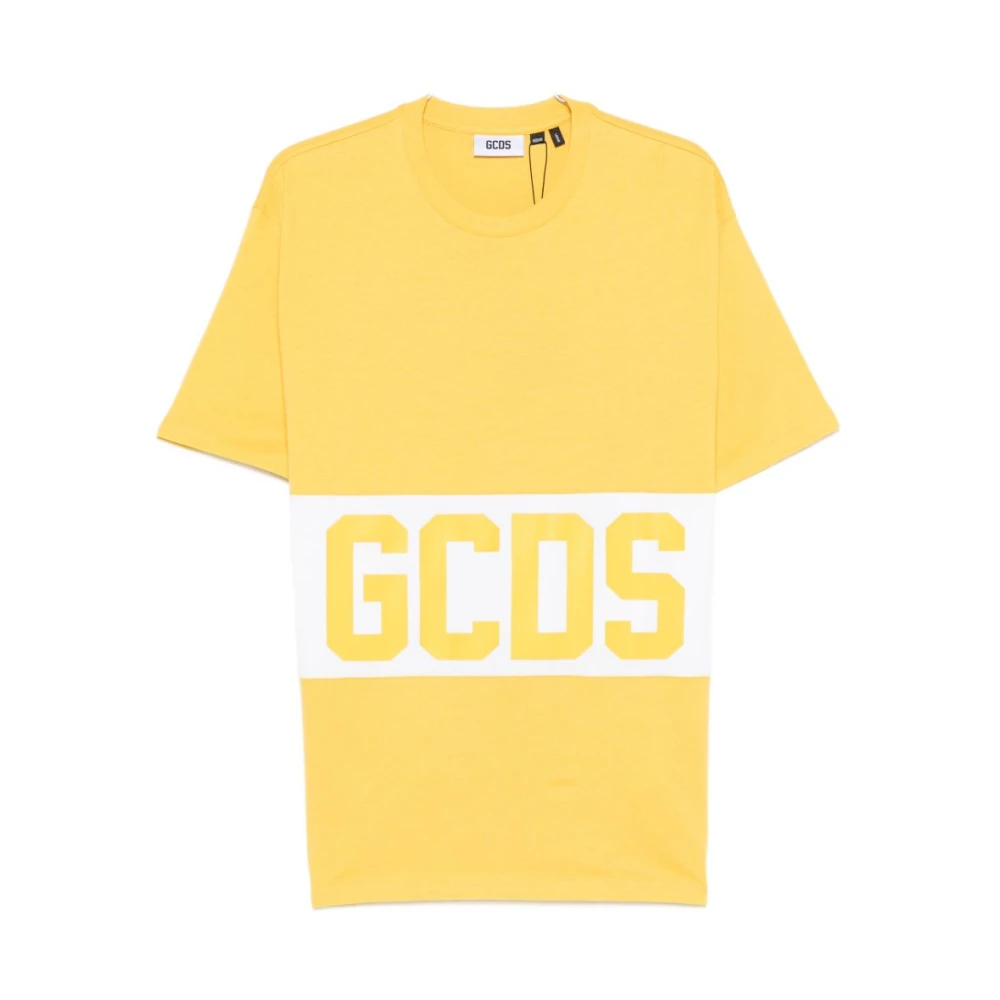 Gcds Yellow T-Shirts, Male, M, Logo T-Shirt