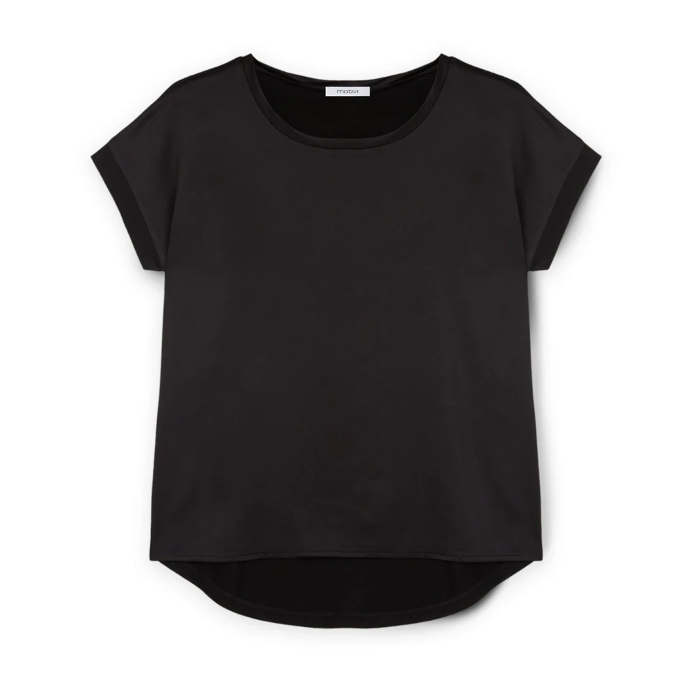 Motivi T-shirt gemaakt van twee verschillende materialen Black Dames