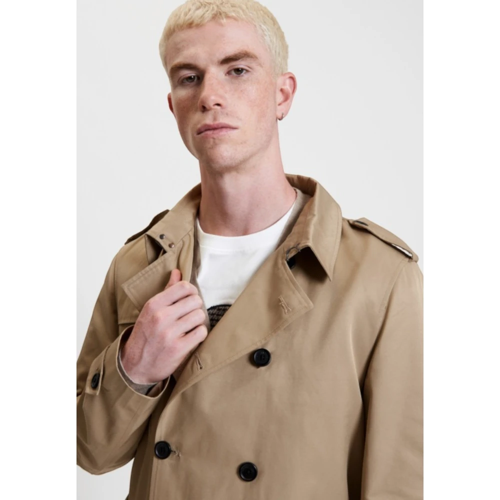 Gianni Lupo Kameel Waterdichte Trenchcoat Brown Heren