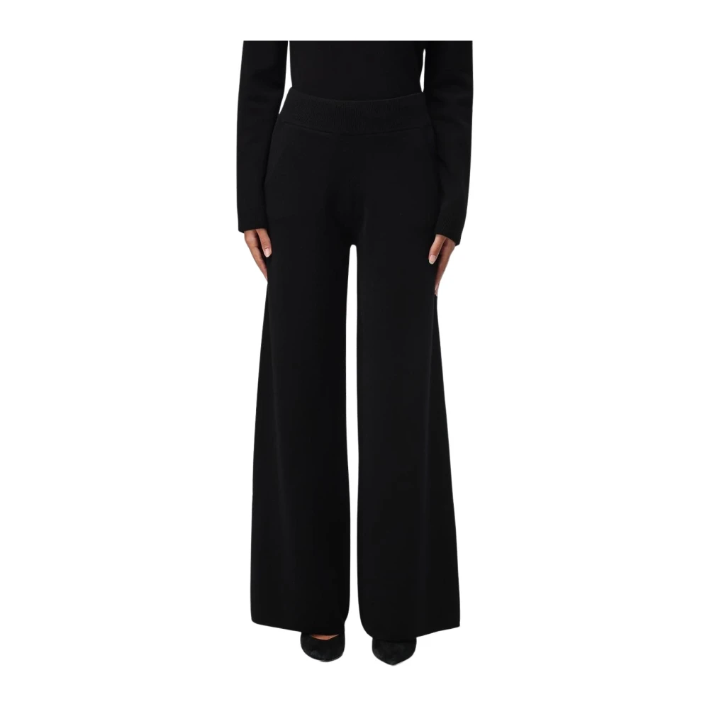 Max Mara Women's Black Wide Leg Knit Pants