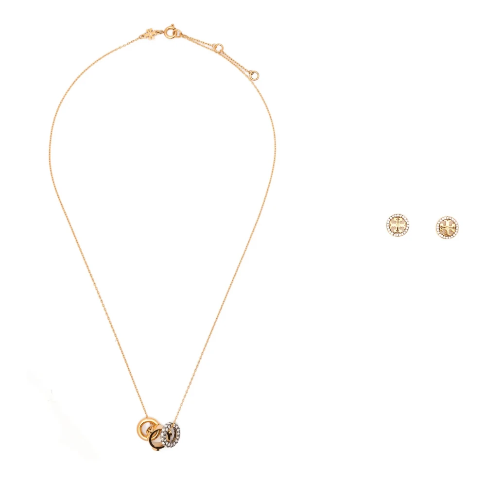 Tory Burch Women's Yellow Necklaces, One Size, Icon Pavé Necklace And Earring Set