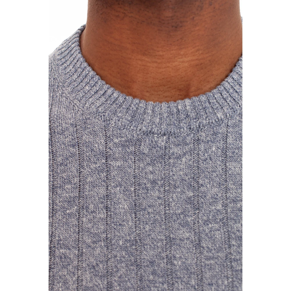 Gran Sasso Round-neck Knitwear Blue Heren