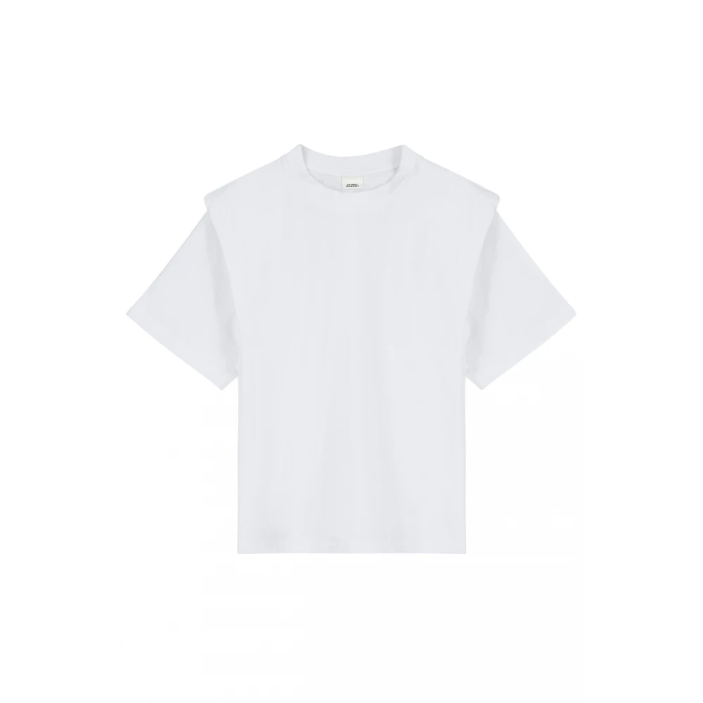 Isabel Marant Étoile T-Shirt met Gestructureerde Schouders White Dames