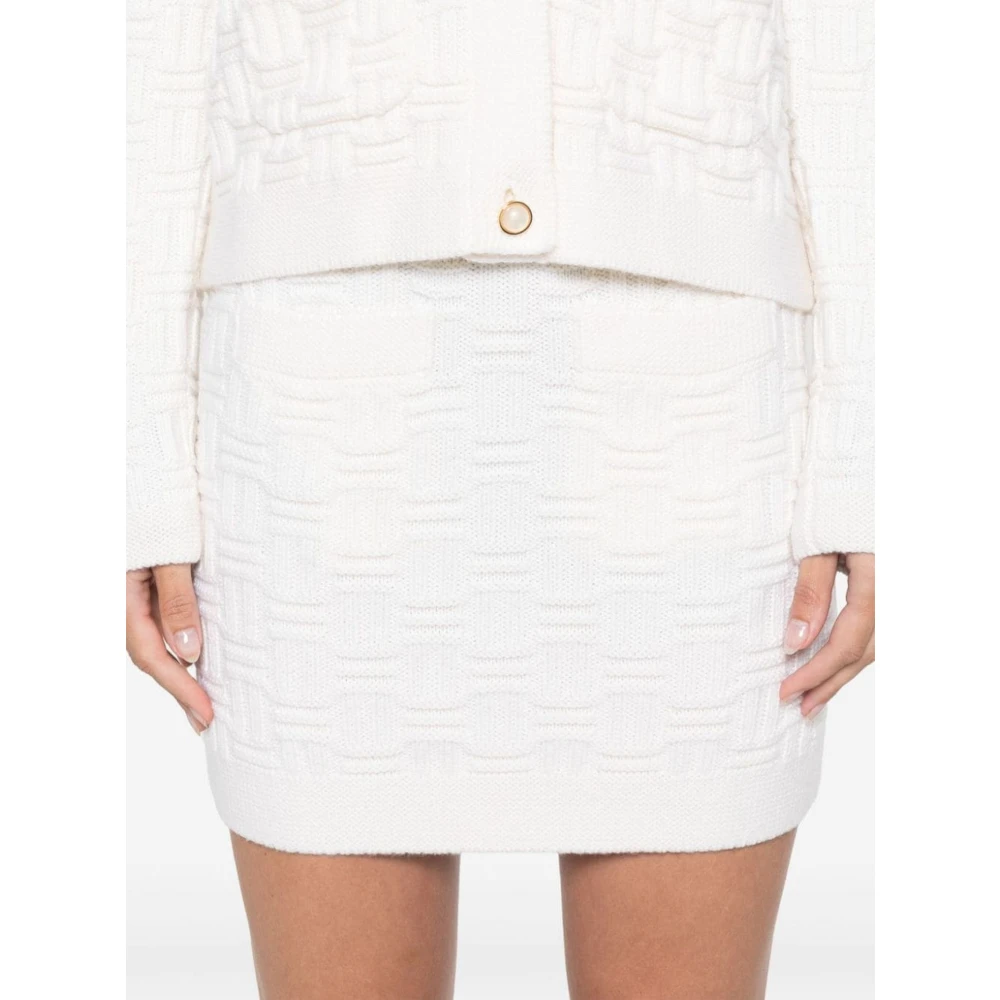 Casablanca Witte Column Stitch Mini Rok White Dames