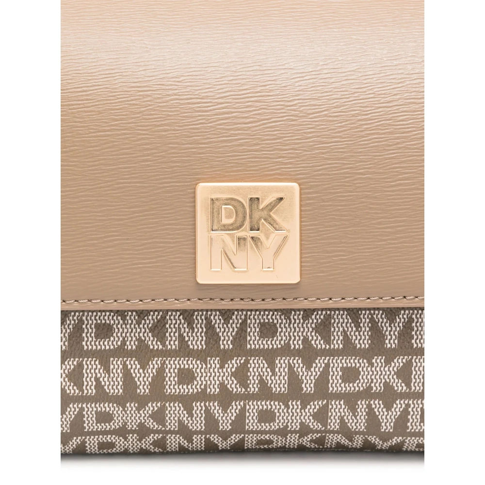 DKNY Beige Leren Crossbody Tas Beige Dames