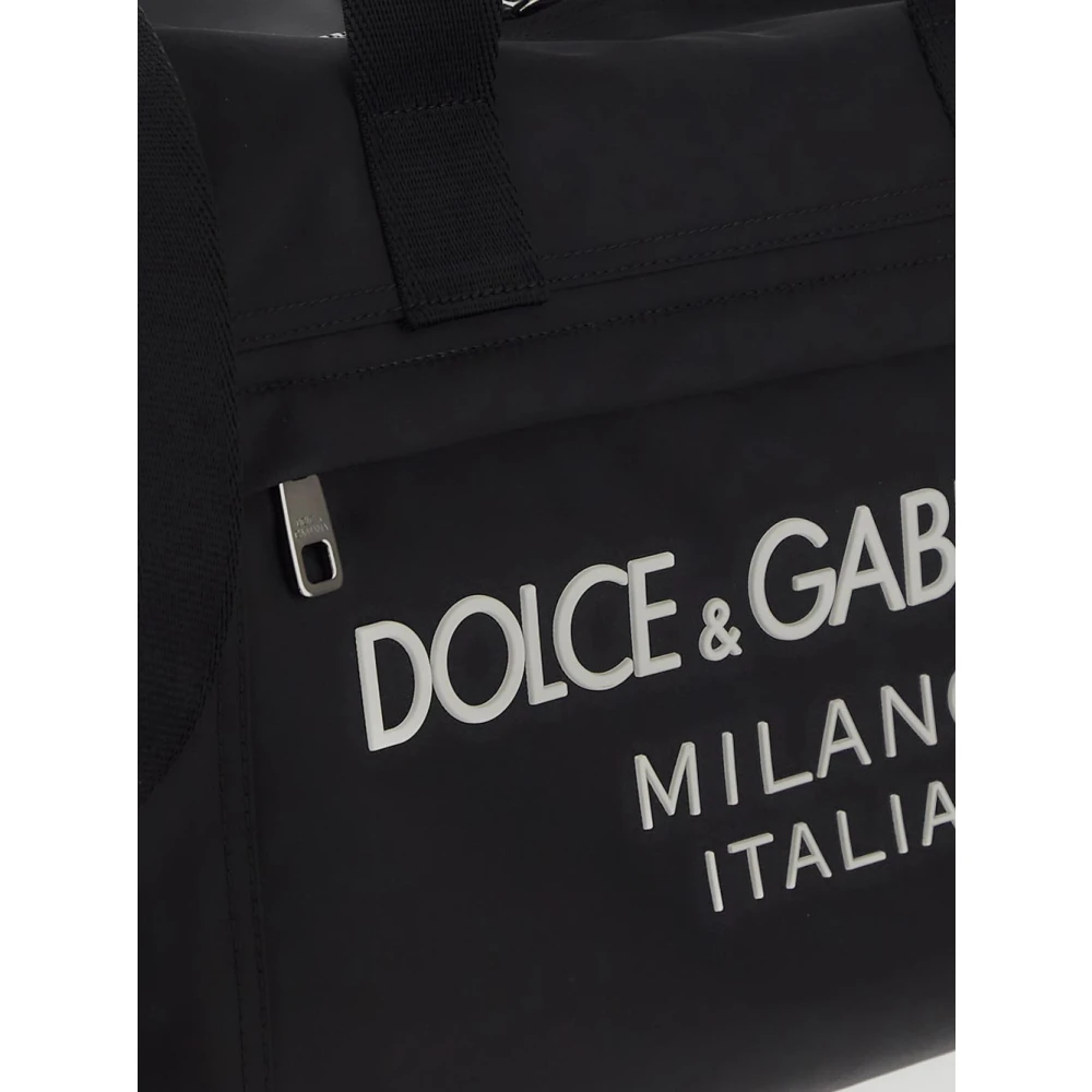 Dolce & Gabbana Stijlvolle Nylon Holdall Tas Black Heren