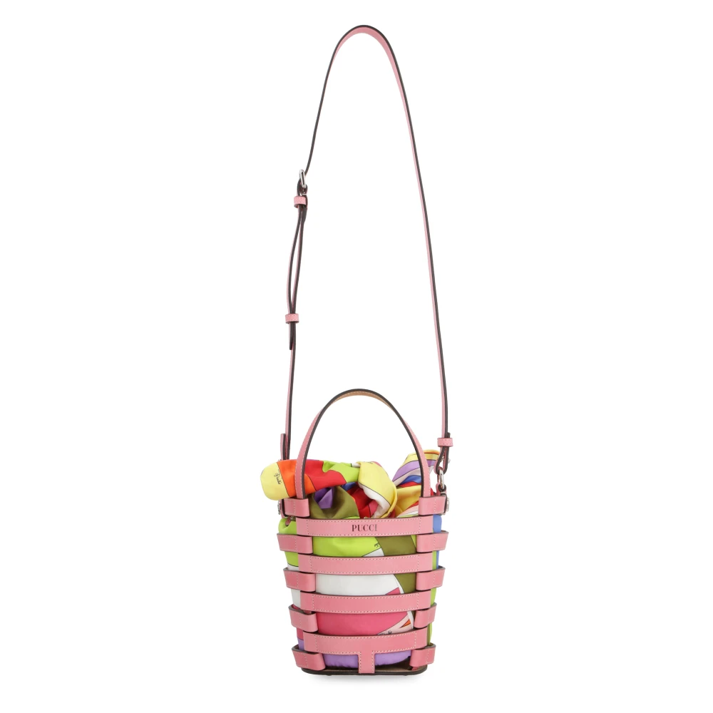 EMILIO PUCCI Mini Bucket Tas met Striksluiting Pink Dames