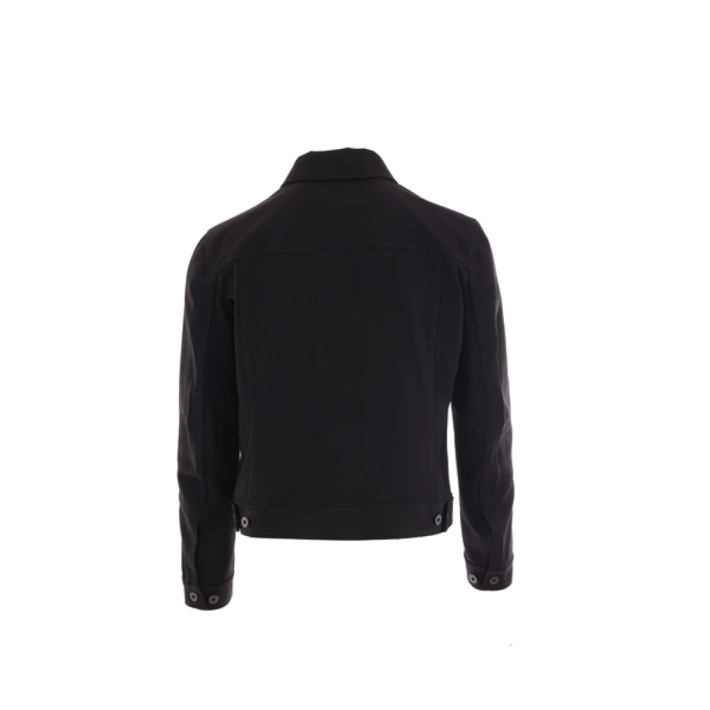 Rick Owens Zwarte Katoenen Drill Jas Black Heren