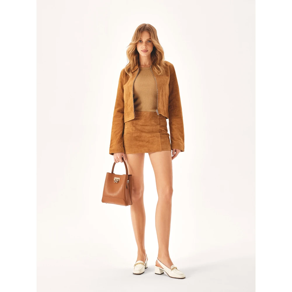Kazar Bruine minimalistische leren handtas Brown Dames