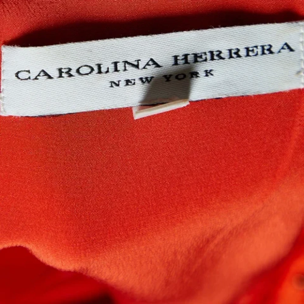 Carolina Herrera Pre-owned Silk dresses Orange Dames