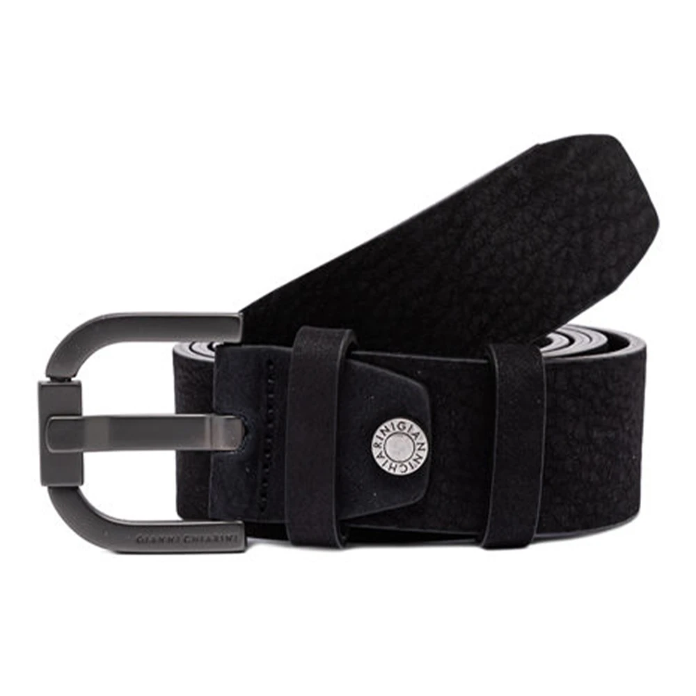 Gianni Chiarini Zwarte Leren Riem Black Heren