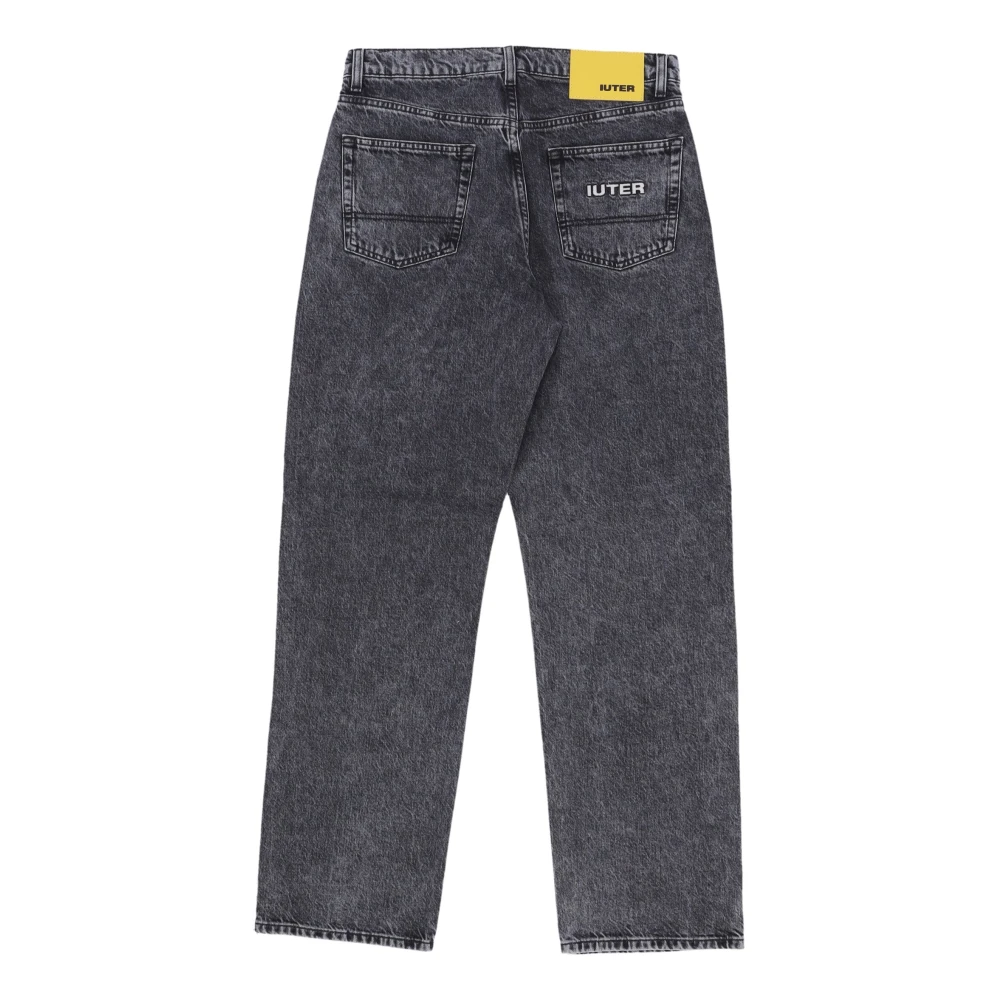 Iuter Donkergrijze Losse Denim Broek Gray Heren