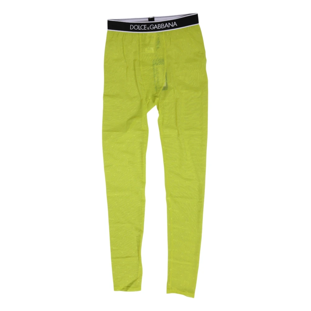 Dolce & Gabbana Women's Green Neon Lace Leggings Pants Underwear
