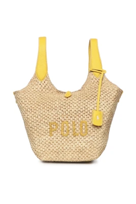 Raffia-Leather Logo Tote