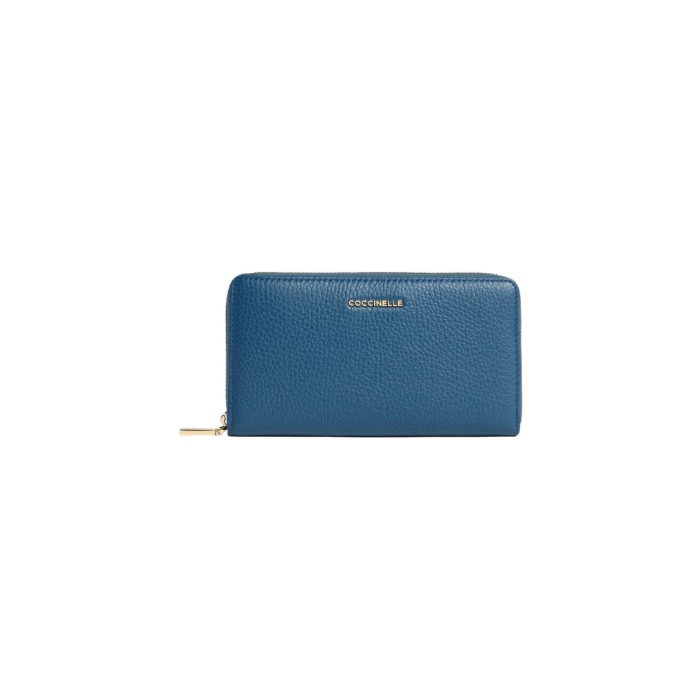 Coccinelle Vrouw Blauw Metallic Soft Zip-Around Wallet
