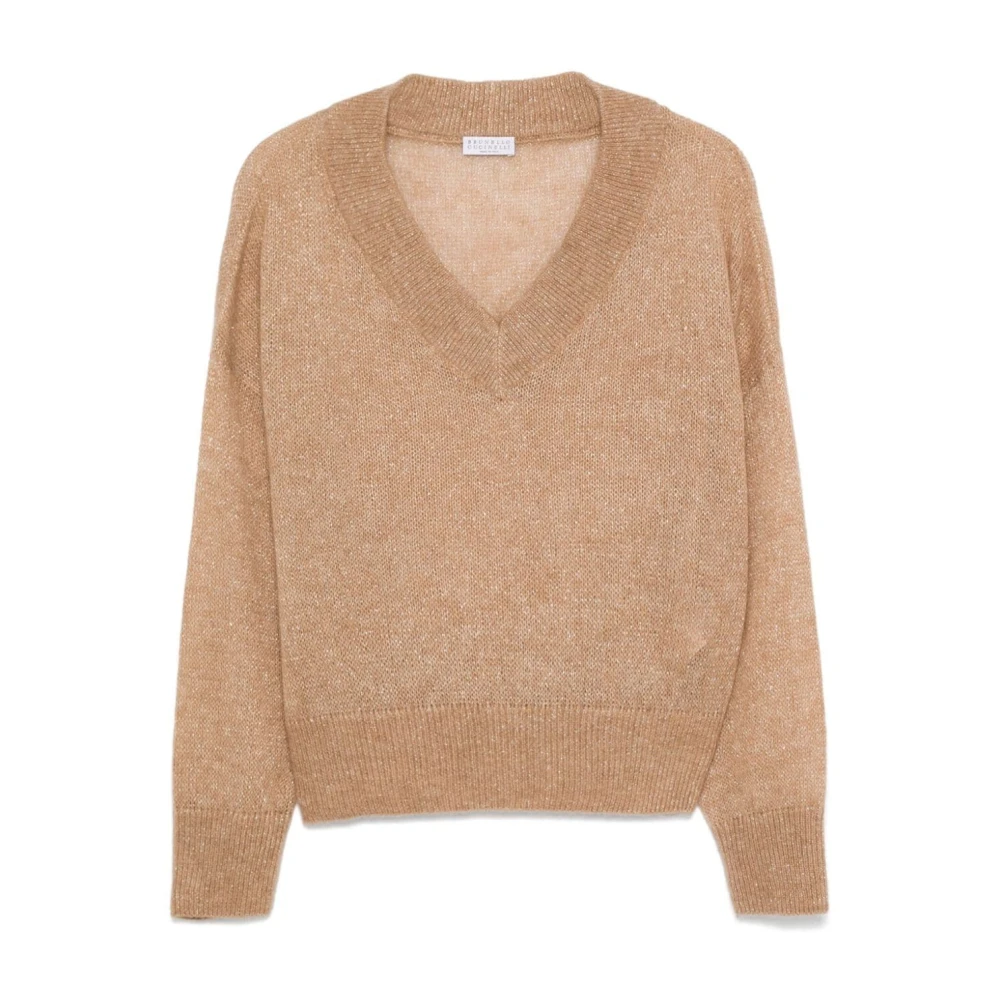 BRUNELLO CUCINELLI Bruine V-hals Trui Brown Dames