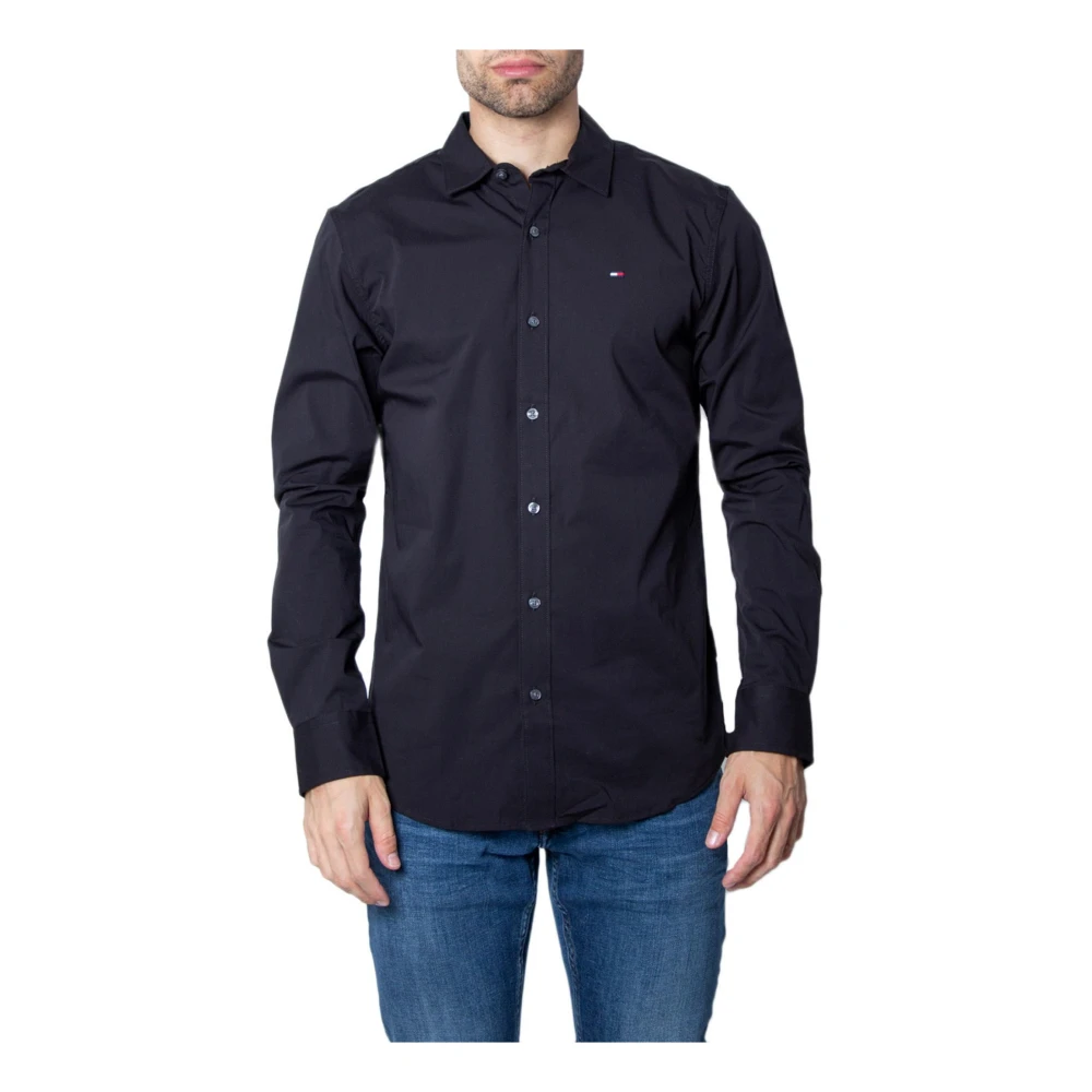 Tommy Hilfiger Men's Black Casual Shirts,, Print Long Sleeve Shirt 2XL