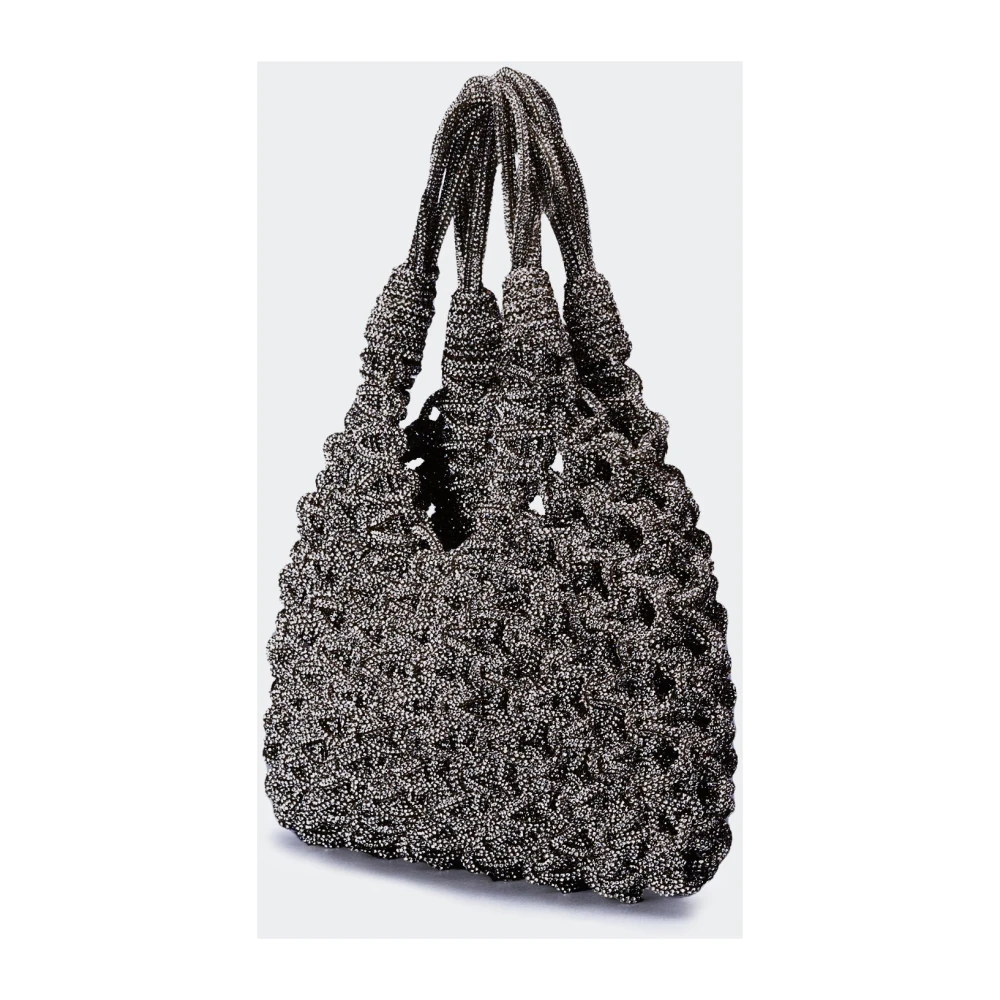 Hibourama Handgeweven zwarte diamantclutch Gray Dames