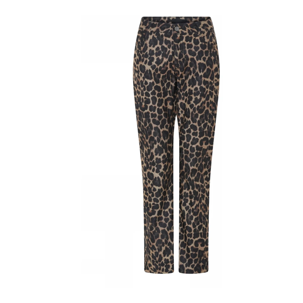 C.Ro Leo Print Broek Brown Dames