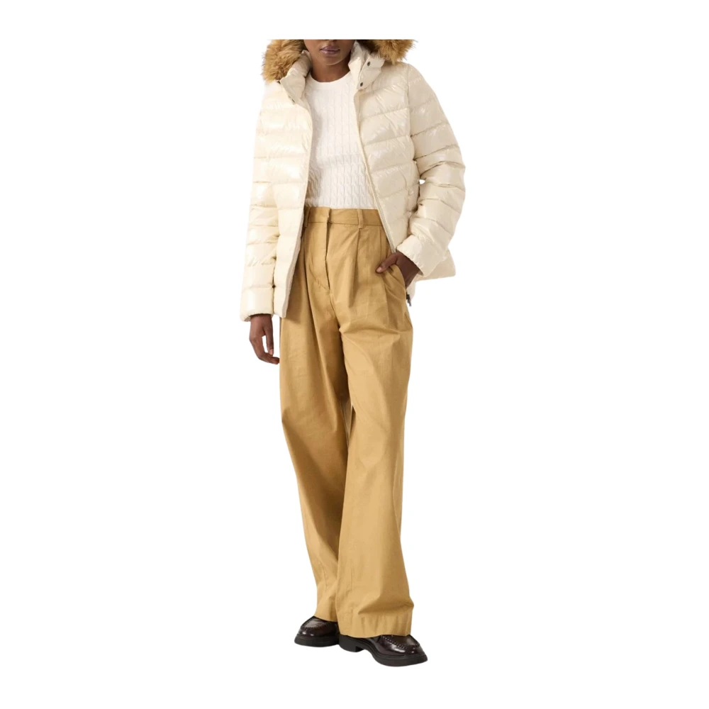 Jott Kvinno Vit Jackor Dam, M, Fuskpäls, Parka Luxe Laquee