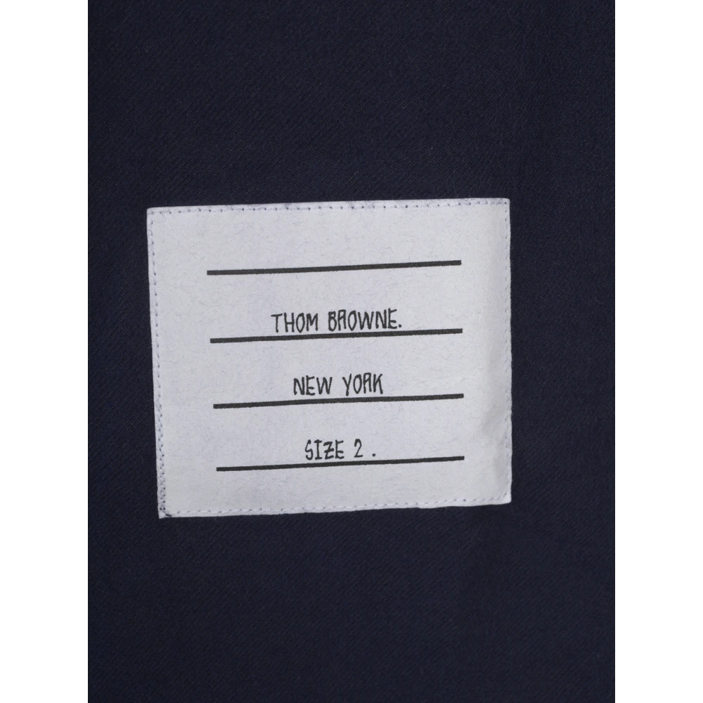 Thom Browne Blauwe Flanellen Overhemd Met Rechte Pasvorm Blue Heren