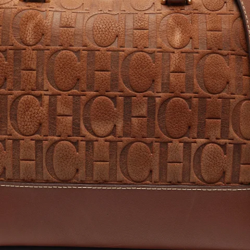 Carolina Herrera Pre-owned Leather totes Brown Dames