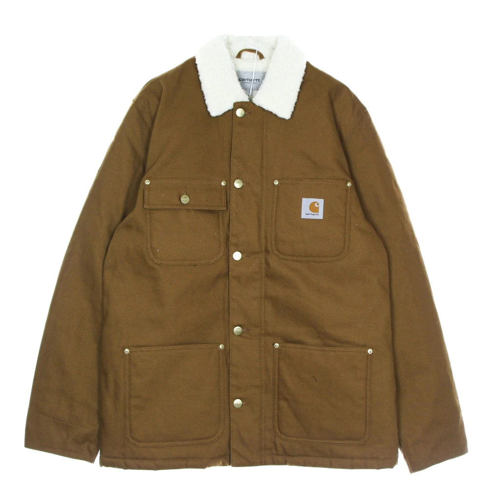 Carhartt WIP Bruine werkjas met Sherpa-kraag Brown Heren