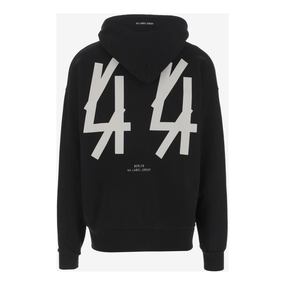 44 Label Group Katoenen Zip-through Hoodie met Logoprint Black Heren