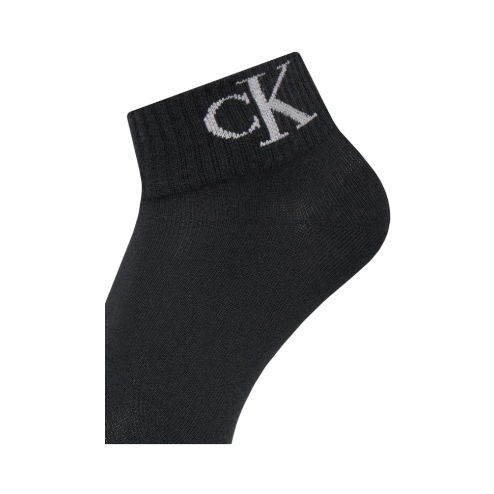 Calvin Klein Jeans Zwarte Katoenen Damessokken Herfst Winter Black Dames
