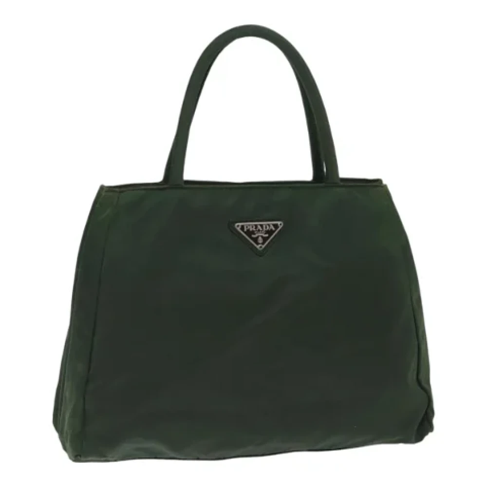 Prada Vintage Pre-owned Nylon handbags Green Dames