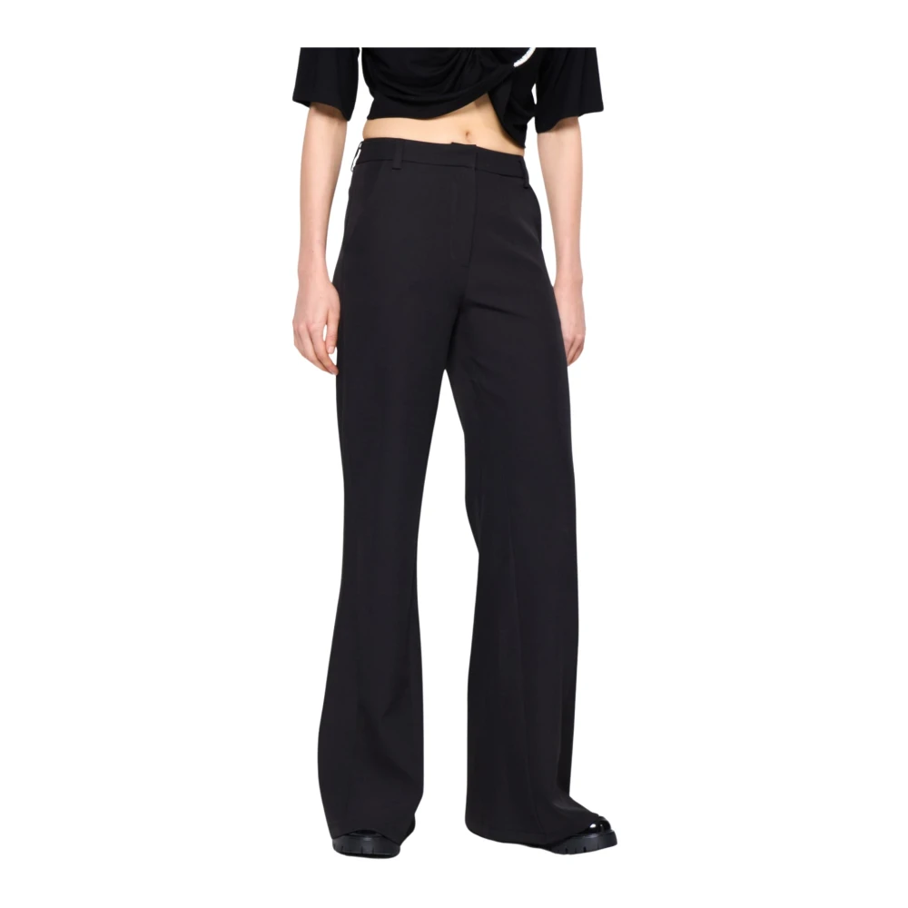 Silvian Heach Hoge taille flared broek met riem Black Dames