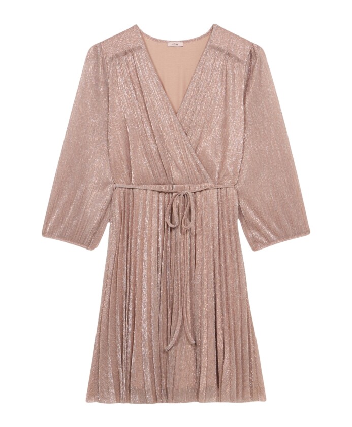 korte-geplooide-lurex-jurk