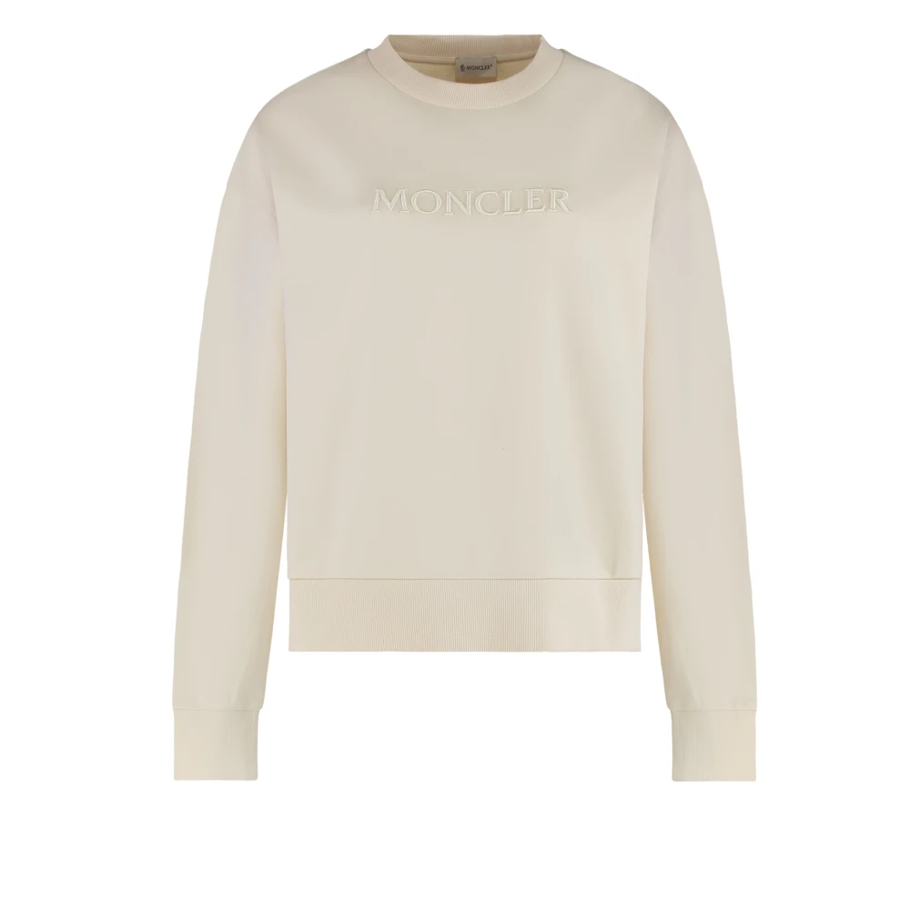 Moncler Women's Beige Hoodie With Embroidered Logo - Sweatshirts - M - Sweatshirts & Hoodies