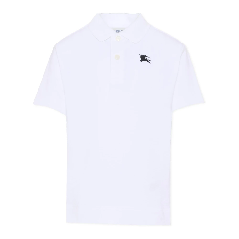 Burberry Unisex Kids White Short-Sleeved Cotton Polo Shirt - Kids Short Sleeve T-Shirts - 6 Y - Kids
