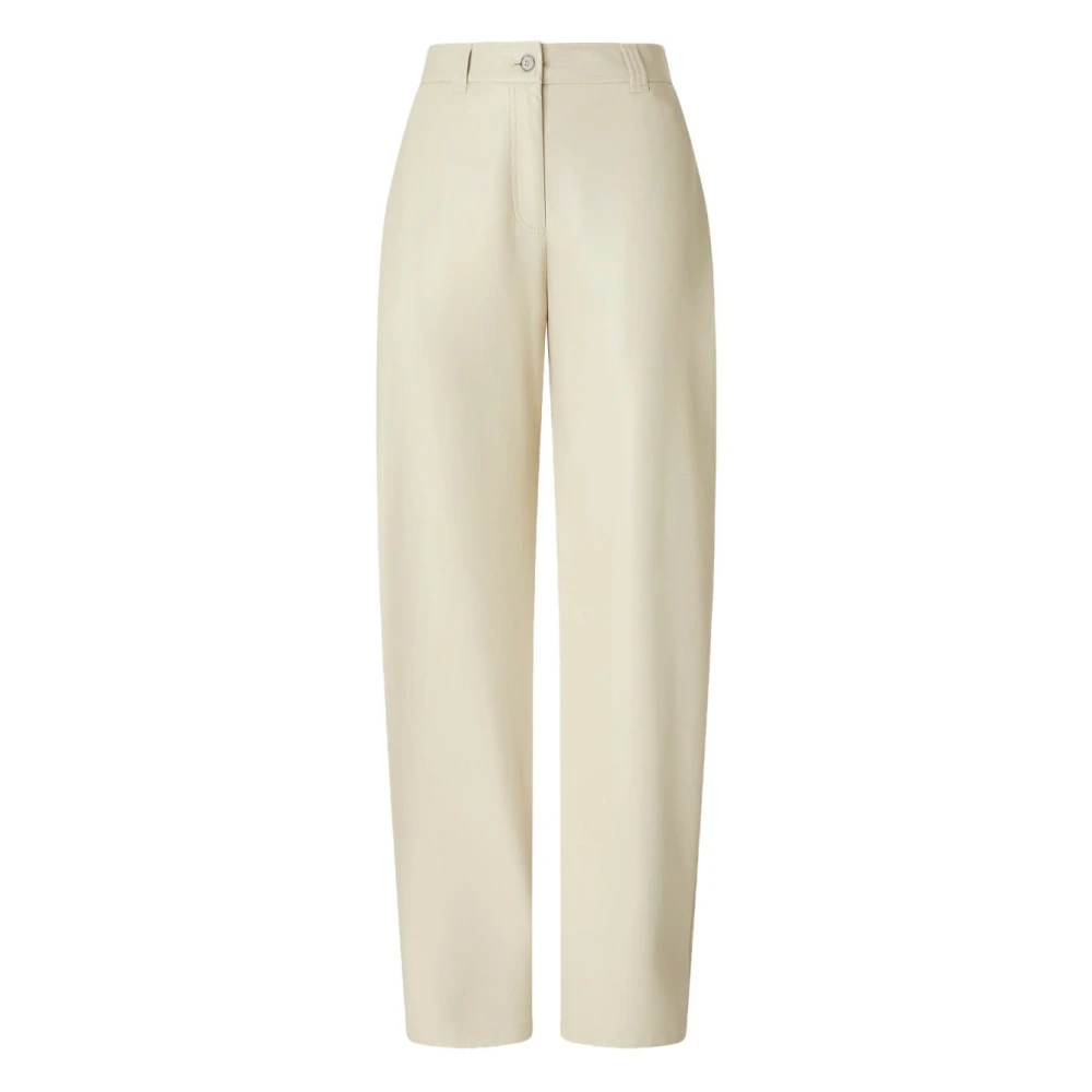 Pinko Beige Panino Trousers - Female - Wide Trousers - L - Trousers