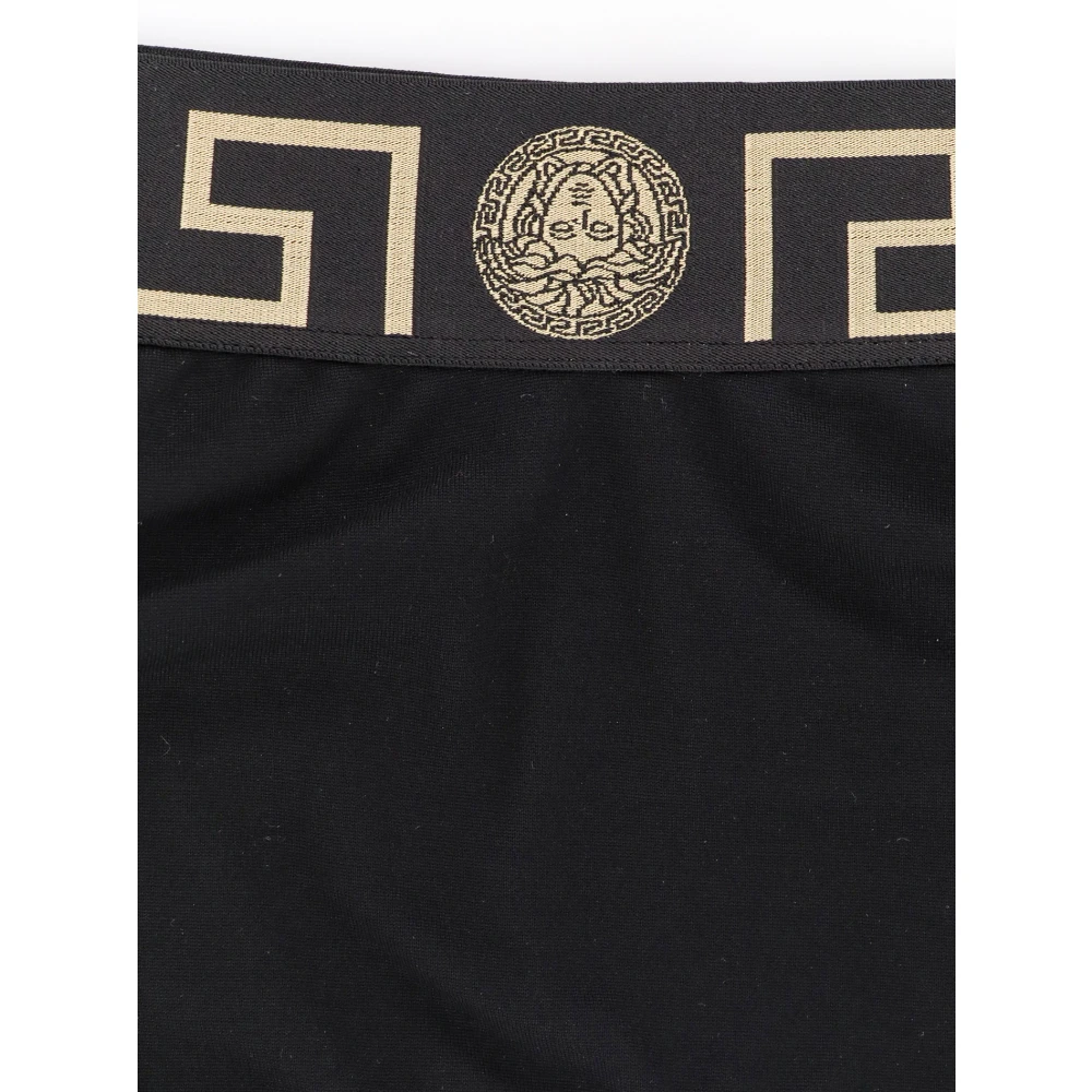 Versace Mouwloze Crop Top met La Greca Black Dames