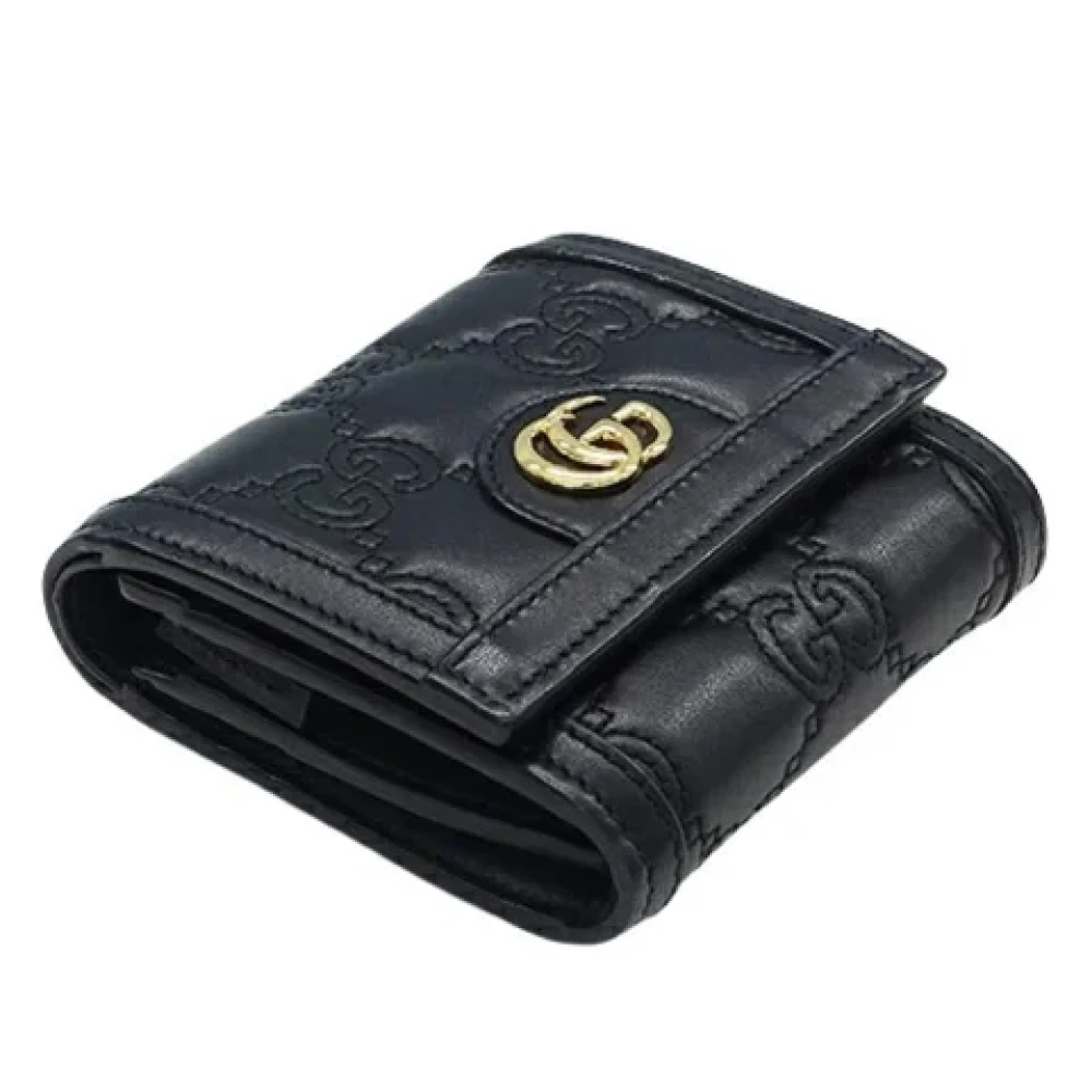 Gucci Vintage Pre-owned Leather wallets Black Unisex