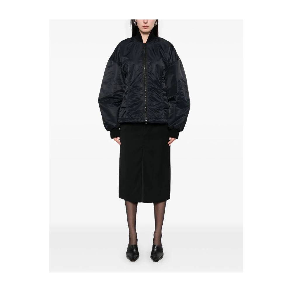 SPORTMAX Zwarte ritsjas met geribbelde manchetten Black Dames