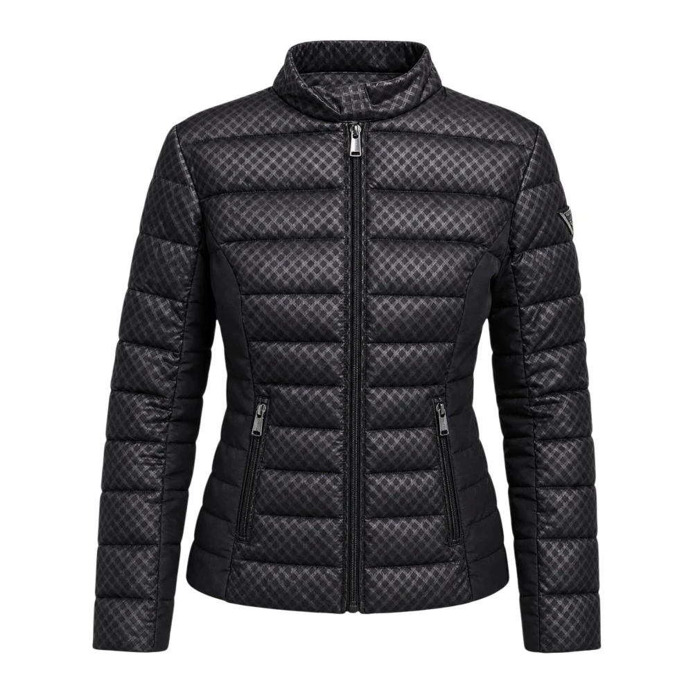 Guess , Winter Jackets, Female, Black, M, New Vona Block Embos Puffer Jacket