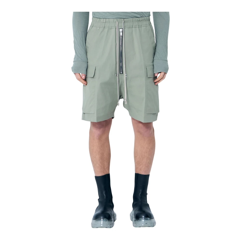 Rick Owens Cargo Lange Shorts Green Heren