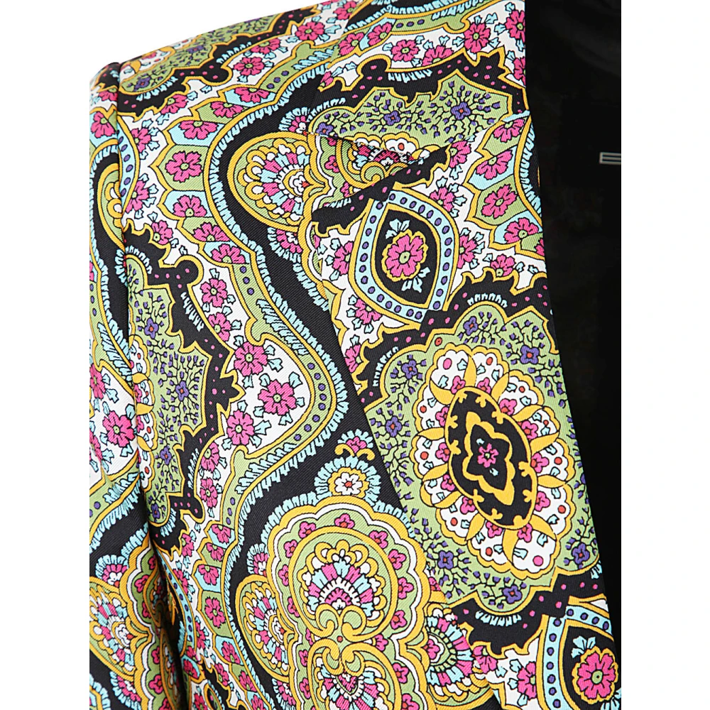 ETRO Multi Bedrukte Zijden Twill Jas Multicolor Dames